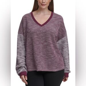 NWOT Women's Calvin Klein Performance Long Sleeve Knit Top size 1X in Purple